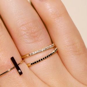 Stone and strand black diamond band size 7